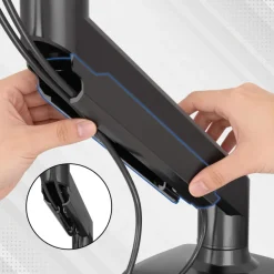 Braccio monitor doppio con molla a gas, per 2 schermi