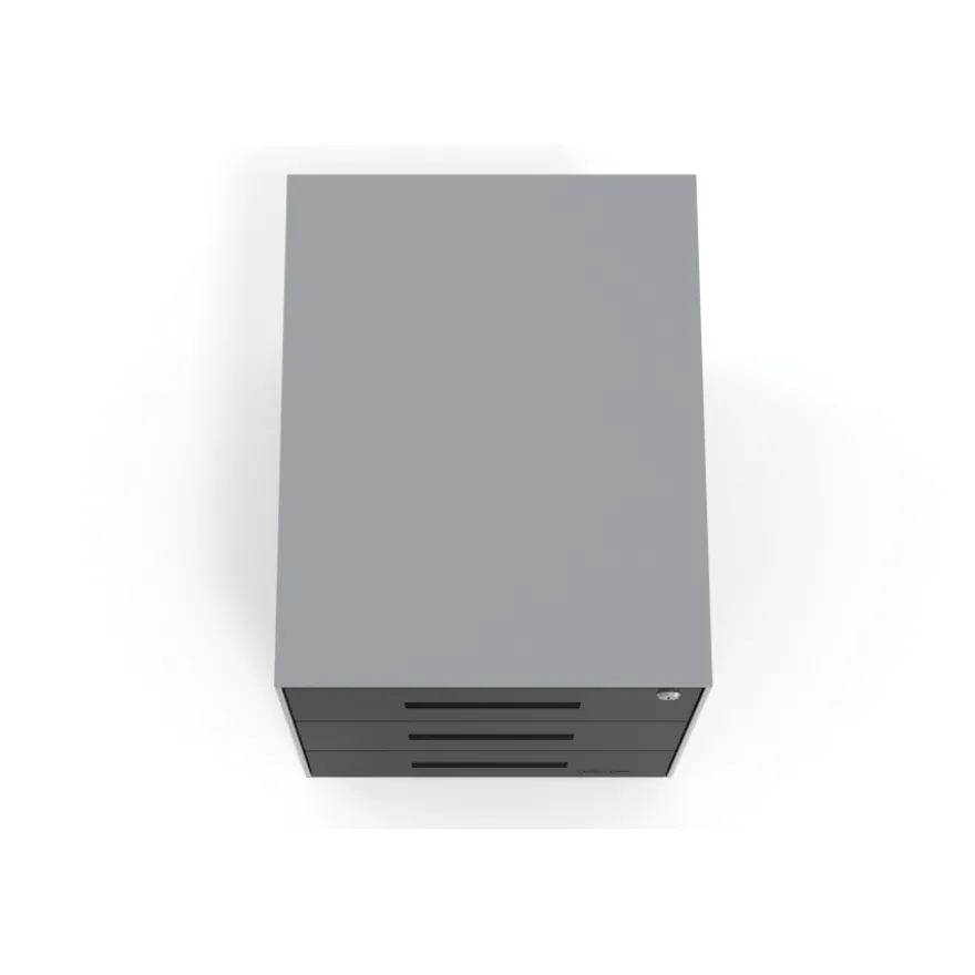 Cassettiera da ufficio Block, 3 cassetti, struttura in alluminio, frontali in metallo