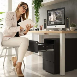 Cassettiera scrivania compatta Xenon Slim, 3 cassetti
