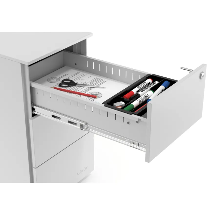 Cassettiera scrivania compatta Xenon Slim, 3 cassetti
