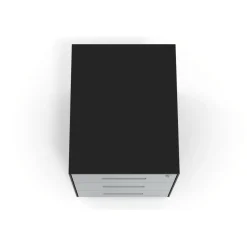 Cassettiera ufficio Block, 3 cassetti, struttura nera, frontali in metallo
