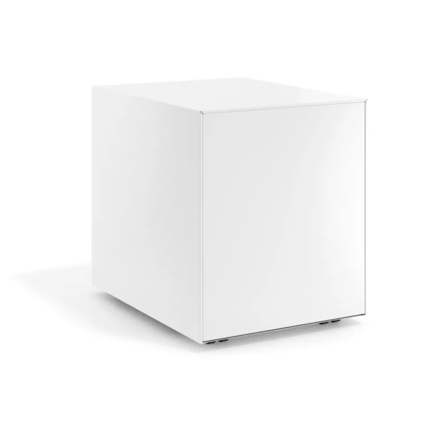 Cassettiera ufficio Block, 3 cassetti, struttura bianca, frontali in metallo