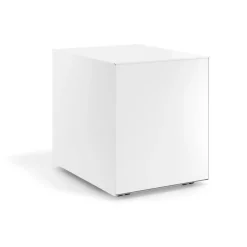 Cassettiera ufficio Block, 3 cassetti, struttura bianca, frontali in metallo