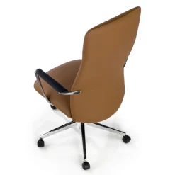 Poltrona da Ufficio Belfast, braccioli alluminio, ecopelle