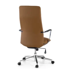 Poltrona da Ufficio Belfast, braccioli alluminio, ecopelle