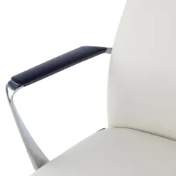 Poltrona da Ufficio Belfast con schienale basso, braccioli alluminio, ecopelle