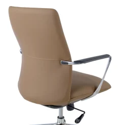 Poltrona da Ufficio Belfast con schienale basso, braccioli alluminio, ecopelle