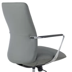 Poltrona da Ufficio Belfast con schienale basso, braccioli alluminio, ecopelle