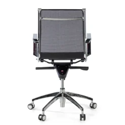 Poltrona da ufficio design Brenton in rete, schienale basso