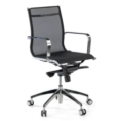Poltrona da ufficio design Brenton in rete, schienale basso