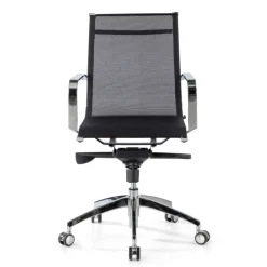 Poltrona da ufficio design Brenton in rete, schienale basso