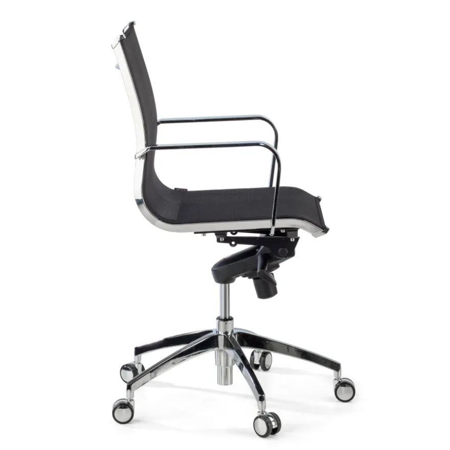 Poltrona da ufficio design Brenton in rete, schienale basso