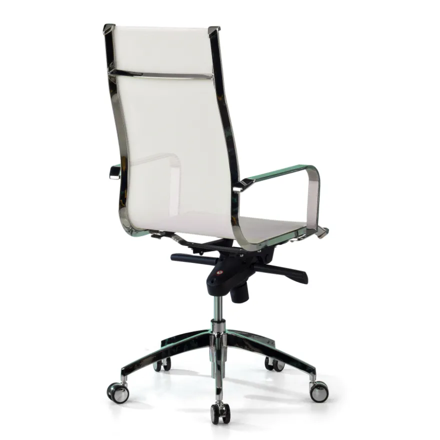 Poltrona da ufficio design Brenton in rete, schienale alto