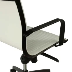 Poltrona da ufficio design Brenton, schienale basso, struttura nera, ecopelle