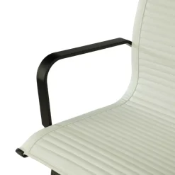 Poltrona da ufficio design Brenton, schienale basso, struttura nera, ecopelle