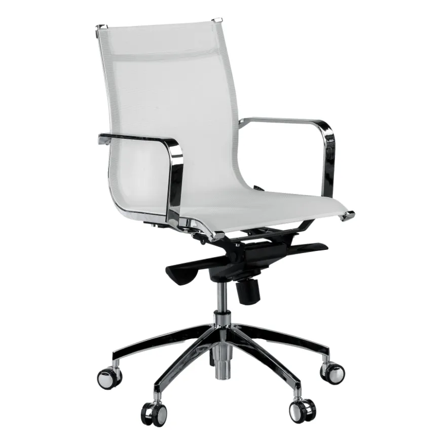Poltrona da ufficio design Brenton in rete, schienale basso
