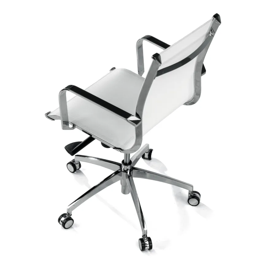 Poltrona da ufficio design Brenton in rete, schienale basso