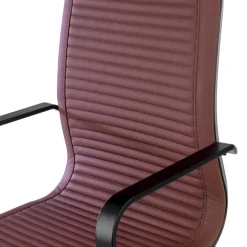 Poltrona da ufficio design Brenton, schienale alto, struttura nera, ecopelle