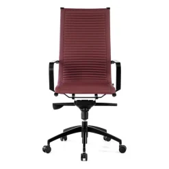Poltrona da ufficio design Brenton, schienale alto, struttura nera, ecopelle