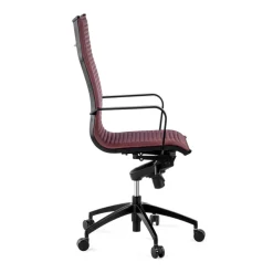 Poltrona da ufficio design Brenton, schienale alto, struttura nera, ecopelle