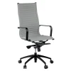 Poltrona da ufficio design Brenton, schienale alto, struttura nera, ecopelle