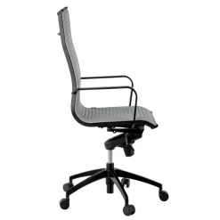 Poltrona da ufficio design Brenton, schienale alto, struttura nera, ecopelle