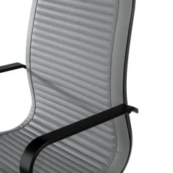Poltrona da ufficio design Brenton, schienale alto, struttura nera, ecopelle