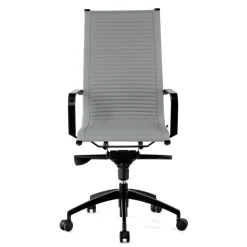 Poltrona da ufficio design Brenton, schienale alto, struttura nera, ecopelle
