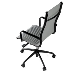 Poltrona da ufficio design Brenton, schienale alto, struttura nera, ecopelle