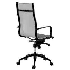 Poltrona da ufficio design Brenton, schienale alto, struttura nera, ecopelle