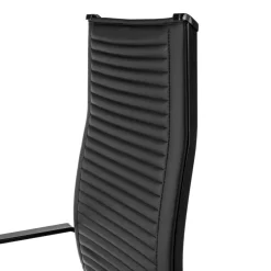 Poltrona da ufficio design Brenton, schienale alto, struttura nera, ecopelle