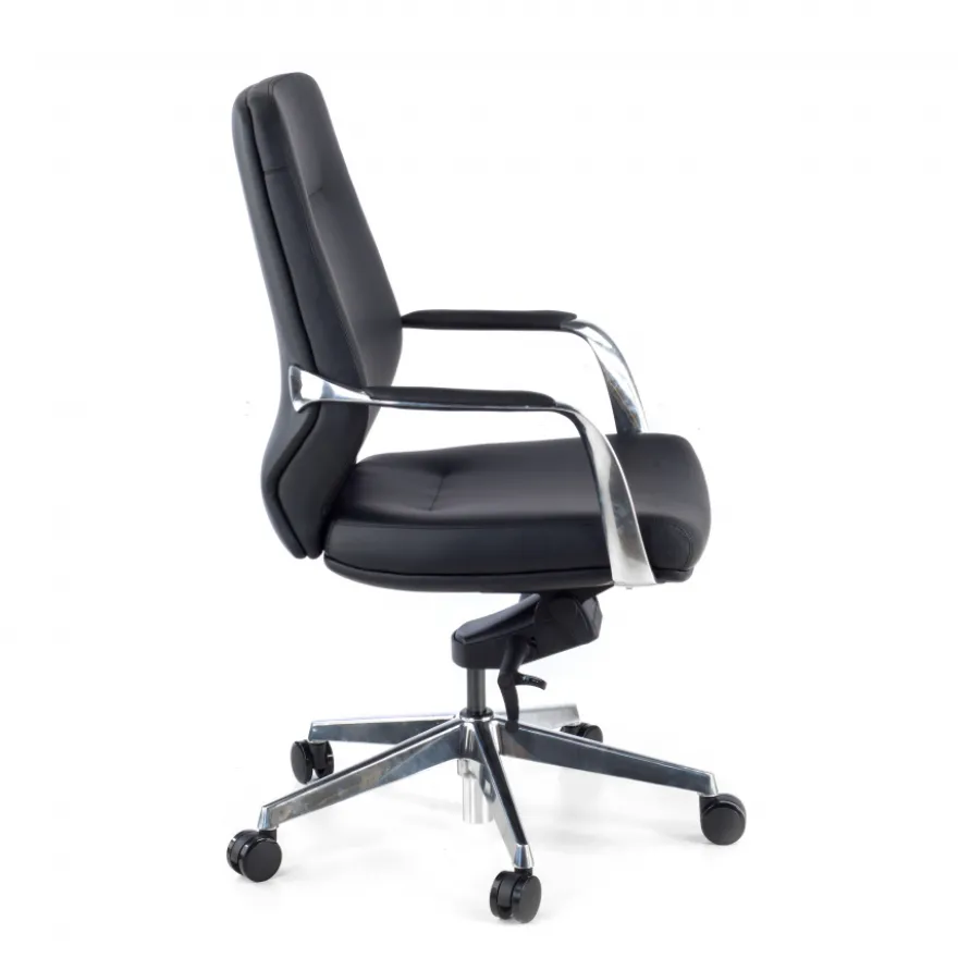 Poltrona da ufficio Rabat, schienale basso, similpelle