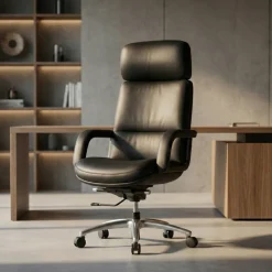 Poltrona direzionale Watson, grande comfort, design avvolgente