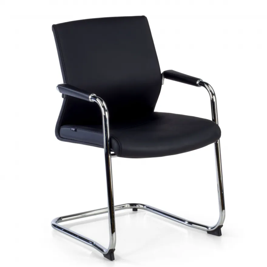 Poltrona Sala d'Atessa Adele, cantilever, Design Moderno, Pelle