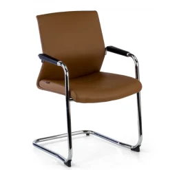Poltrona Sala d'Atessa Adele, cantilever, Design Moderno, Pelle