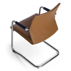 Poltrona Sala d'Atessa Adele, cantilever, Design Moderno, Pelle