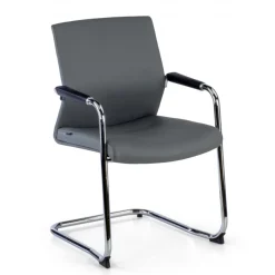 Poltrona Sala d'Atessa Adele, cantilever, Design Moderno, Pelle