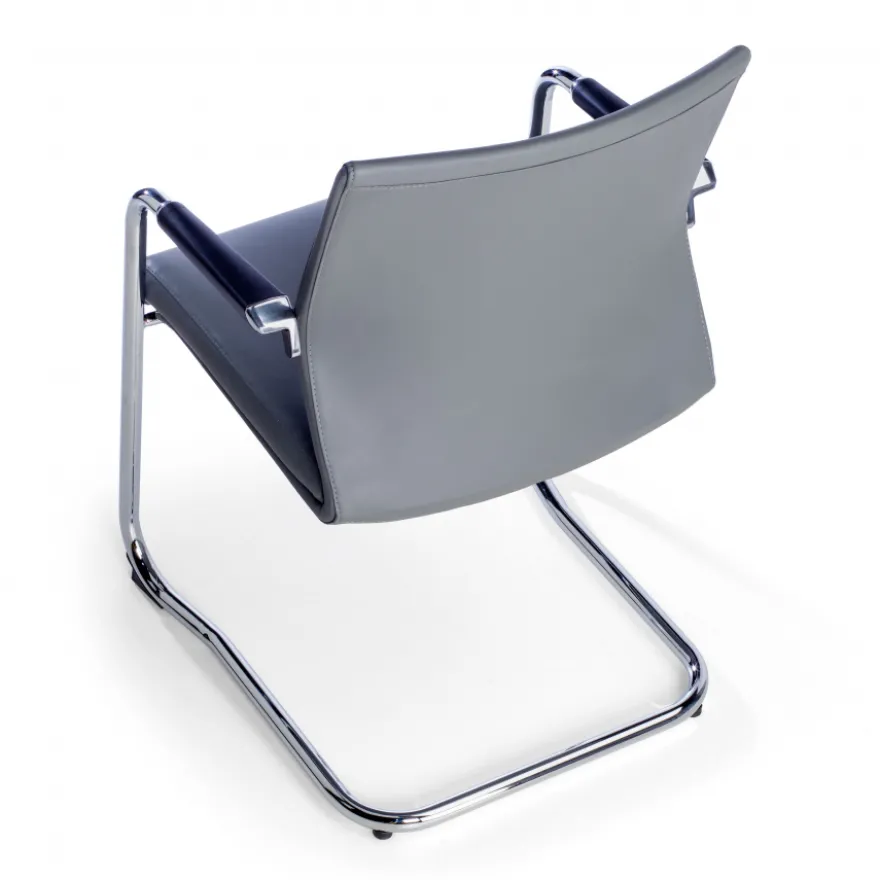 Poltrona Sala d'Atessa Adele, cantilever, Design Moderno, Pelle