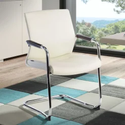 Poltrona Sala d'Atessa Adele, cantilever, Design Moderno, Pelle