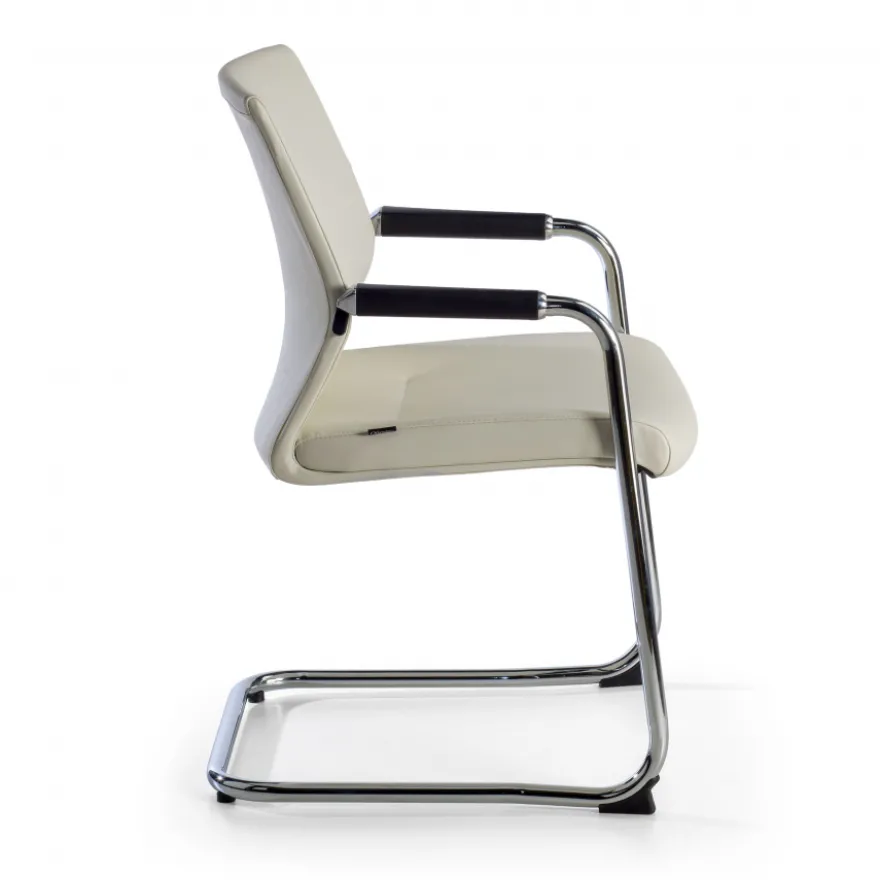 Poltrona Sala d'Atessa Adele, cantilever, Design Moderno, Pelle