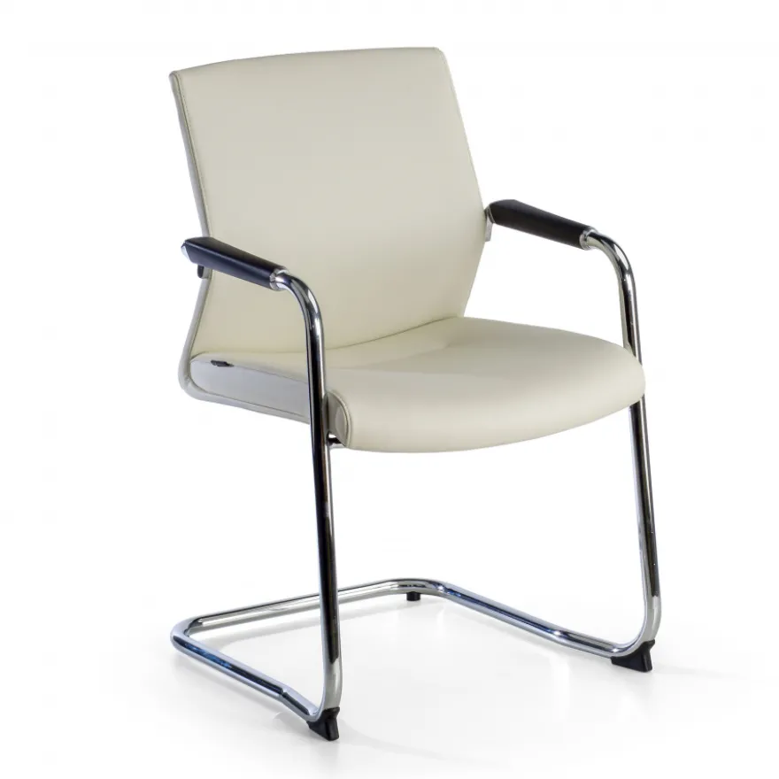 Poltrona Sala d'Atessa Adele, cantilever, Design Moderno, Pelle