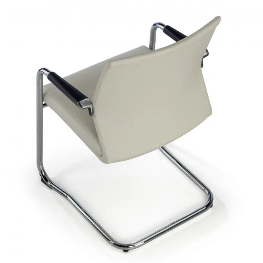 Poltrona Sala d'Atessa Adele, cantilever, Design Moderno, Pelle