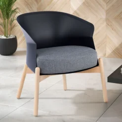 Poltrona Sala d'Attesa Winnie, gambe in legno