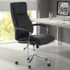 Poltrona Ufficio Counter, resistente fino a 150 kg, acciaio e pelle