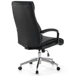 Poltrona Ufficio Counter, resistente fino a 150 kg, acciaio e pelle