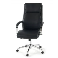 Poltrona Ufficio Counter, resistente fino a 150 kg, acciaio e pelle
