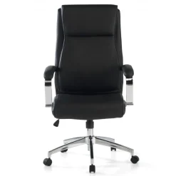 Poltrona Ufficio Counter, resistente fino a 150 kg, acciaio e pelle