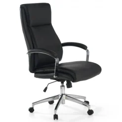 Poltrona Ufficio Counter, resistente fino a 150 kg, acciaio e pelle