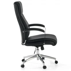 Poltrona Ufficio Counter, resistente fino a 150 kg, acciaio e pelle