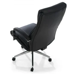 Poltrona Ufficio Counter, resistente fino a 150 kg, acciaio e pelle